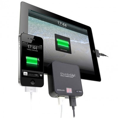 Dual Power Bank Gadget Charger 6600mAh (Black)